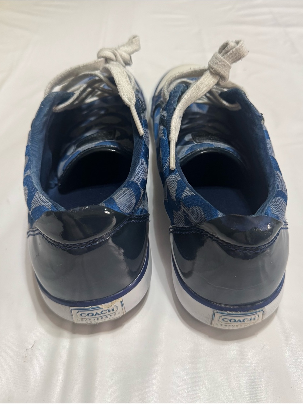 Coach Women's Blue Signature Canvas Low Top Sneakers size 8.5B - Picture 5 of 9